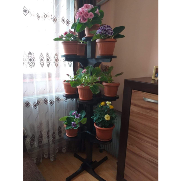 Suport de flori pentru interior din lemn masiv