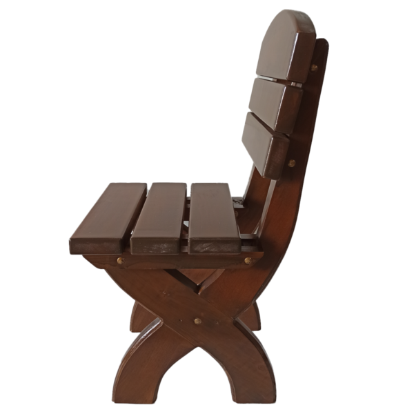 Scaun rustic de grădină din lemn masiv - imagine 3